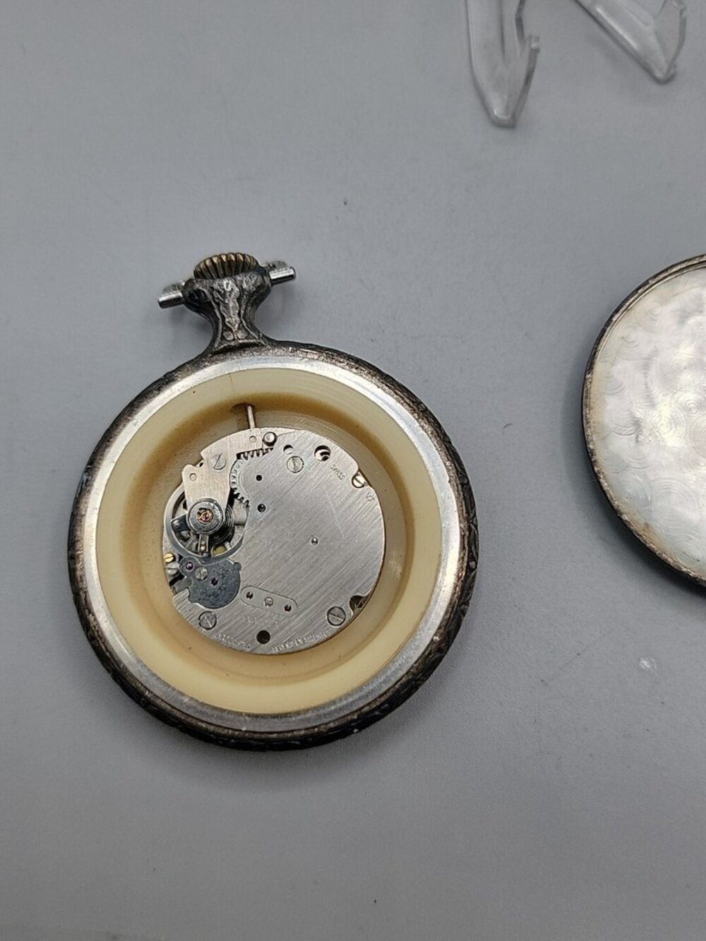 Swiss Railroad Grade Wind Pocket Watch Mon-Corte By EVASO SA 17j Antique - Picture 12 of 16